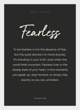 Fearless Word of Intention Framed print 21x29.7 cm / 8x12" White frame Carbon paper