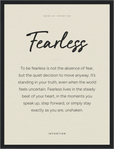 Fearless Word of Intention Framed print 30x40 cm / 12x16″ Black frame Linen paper