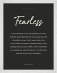 Fearless Word of Intention Framed print 30x40 cm / 12x16″ White frame Carbon paper