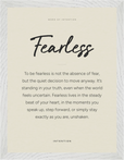 Fearless Word of Intention Framed print 30x40 cm / 12x16″ White frame Linen paper