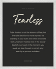 Fearless Word of Intention Framed print 40x50 cm / 16x20″ White frame Carbon paper
