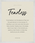 Fearless Word of Intention Framed print 40x50 cm / 16x20″ White frame Linen paper