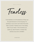 Fearless Word of Intention Framed print 40x50 cm / 16x20″ White frame Linen paper