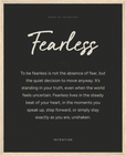 Fearless Word of Intention Framed print 40x50 cm / 16x20″ Wood frame Carbon paper