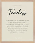 Fearless Word of Intention Framed print 40x50 cm / 16x20″ Wood frame Linen paper
