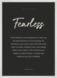 Fearless Word of Intention Framed print 50x70 cm / 20x28″ White frame Carbon paper