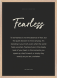 Fearless Word of Intention Framed print 50x70 cm / 20x28″ Wood frame Carbon paper