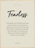 Fearless Word of Intention Framed print 50x70 cm / 20x28″ Wood frame Linen paper