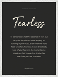 Fearless Word of Intention Framed print 60x80 cm / 24x32″ White frame Carbon paper