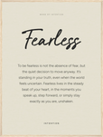 Fearless Word of Intention Framed print 60x80 cm / 24x32″ Wood frame Linen paper