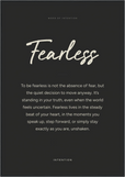 Fearless Word of Intention Framed print 70x100 cm / 28x40″ Black frame Carbon paper