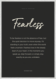 Fearless Word of Intention Framed print 70x100 cm / 28x40″ White frame Carbon paper
