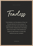 Fearless Word of Intention Framed print 70x100 cm / 28x40″ Wood frame Carbon paper