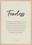Fearless Word of Intention Framed print A1 (59.4 x 84.1  cm) Wood frame Linen paper
