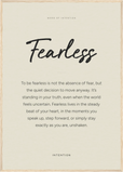 Fearless Word of Intention Framed print A1 (59.4 x 84.1  cm) Wood frame Linen paper