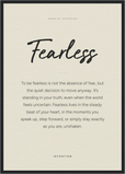 Fearless Word of Intention Framed print A2 (42 x 59.4  cm) Black frame Linen paper