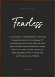 Fearless Word of Intention Framed print A2 (42 x 59.4  cm) Dark wood frame Carbon paper