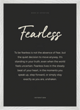 Fearless Word of Intention Framed print A2 (42 x 59.4  cm) White frame Carbon paper