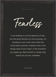 Fearless Word of Intention Framed print A3 (29.7 x 42  cm) Black frame Carbon paper