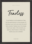 Fearless Word of Intention Framed print A3 (29.7 x 42  cm) Black frame Linen paper