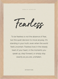 Fearless Word of Intention Framed print A3 (29.7 x 42  cm) Wood frame Linen paper