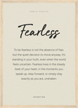 Fearless Word of Intention Framed print A3 (29.7 x 42  cm) Wood frame Linen paper