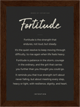 Fortitude Word of Intention Framed print 13x18 cm / 5x7″ Dark wood frame Carbon paper