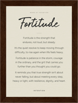 Fortitude Word of Intention Framed print 13x18 cm / 5x7″ Dark wood frame Linen paper