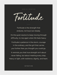 Fortitude Word of Intention Framed print 13x18 cm / 5x7″ White frame Carbon paper