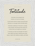 Fortitude Word of Intention Framed print 13x18 cm / 5x7″ White frame Linen paper