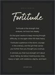 Fortitude Word of Intention Framed print 21x29.7 cm / 8x12" Black frame Carbon paper
