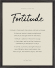 Fortitude Word of Intention Framed print 40x50 cm / 16x20″ Black frame Linen paper