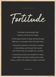 Fortitude Word of Intention Framed print 50x70 cm / 20x28″ Wood frame Carbon paper