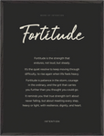 Fortitude Word of Intention Framed print 60x80 cm / 24x32″ Black frame Carbon paper