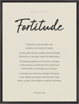 Fortitude Word of Intention Framed print 60x80 cm / 24x32″ Black frame Linen paper