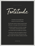 Fortitude Word of Intention Framed print 60x80 cm / 24x32″ White frame Carbon paper