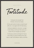 Fortitude Word of Intention Framed print 70x100 cm / 28x40″ Black frame Linen paper