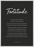 Fortitude Word of Intention Framed print 70x100 cm / 28x40″ White frame Carbon paper