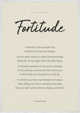 Fortitude Word of Intention Framed print 70x100 cm / 28x40″ White frame Linen paper