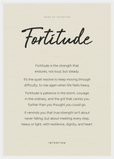 Fortitude Word of Intention Framed print A2 (42 x 59.4  cm) White frame Linen paper