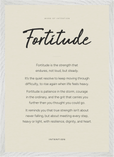 Fortitude Word of Intention Framed print A2 (42 x 59.4  cm) White frame Linen paper