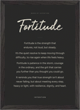 Fortitude Word of Intention Framed print A3 (29.7 x 42  cm) Black frame Carbon paper