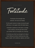 Fortitude Word of Intention Framed print A3 (29.7 x 42  cm) Dark wood frame Carbon paper