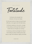Fortitude Word of Intention Framed print A3 (29.7 x 42  cm) White frame Linen paper