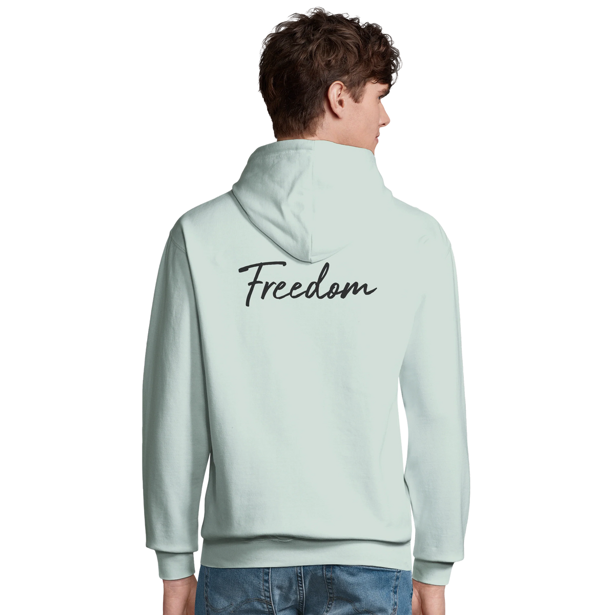Freedom - "Hat On" Hoodie creamy green 4