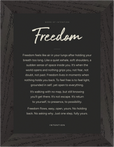 Freedom Word of Intention Framed print 13x18 cm / 5x7″ Black frame Carbon paper