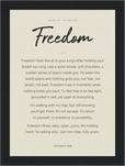 Freedom Word of Intention Framed print 13x18 cm / 5x7″ Black frame Linen paper