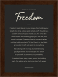 Freedom Word of Intention Framed print 13x18 cm / 5x7″ Dark wood frame Carbon paper