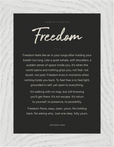 Freedom Word of Intention Framed print 13x18 cm / 5x7″ White frame Carbon paper