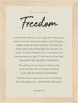 Freedom Word of Intention Framed print 13x18 cm / 5x7″ Wood frame Linen paper